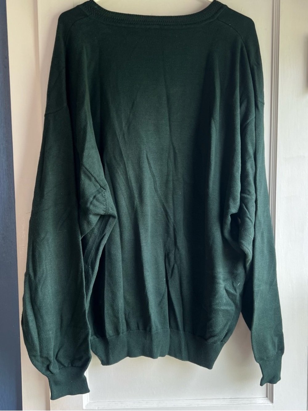 100% cotton men/women Deep Green V-Neck Sweater - Timeless Crew/Scoop Style - Picture 5 of 6
